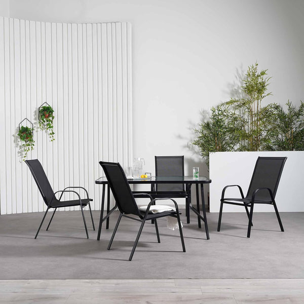 Glass-Top Patio Dining Set (6 Seater)
