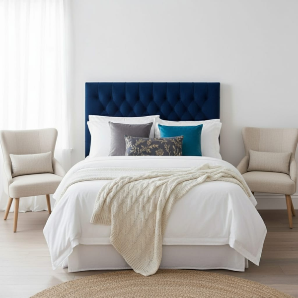 Praline Velvet Tufted Diamond Headboard