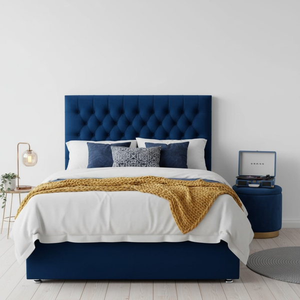 Praline Velvet Tufted Diamond Headboard