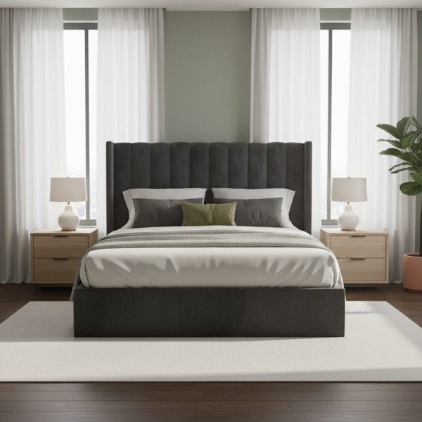 Lucera Velvet Winged Panel Headboard