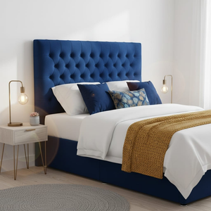 Praline Velvet Tufted Diamond Headboard