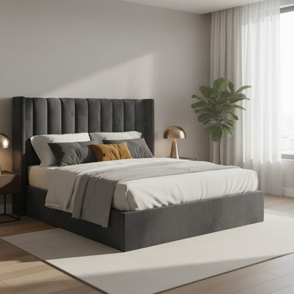 Lucera Velvet Winged Panel Headboard