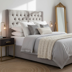 Praline Velvet Tufted Diamond Headboard