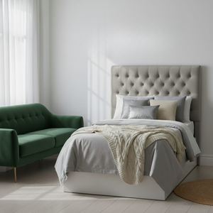 Praline Velvet Tufted Diamond Headboard