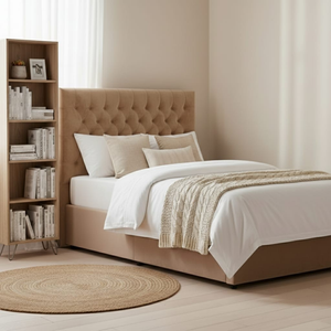 Praline Velvet Tufted Diamond Headboard