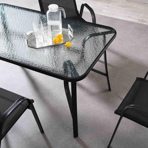 Glass-Top Patio Dining Set (6 Seater)