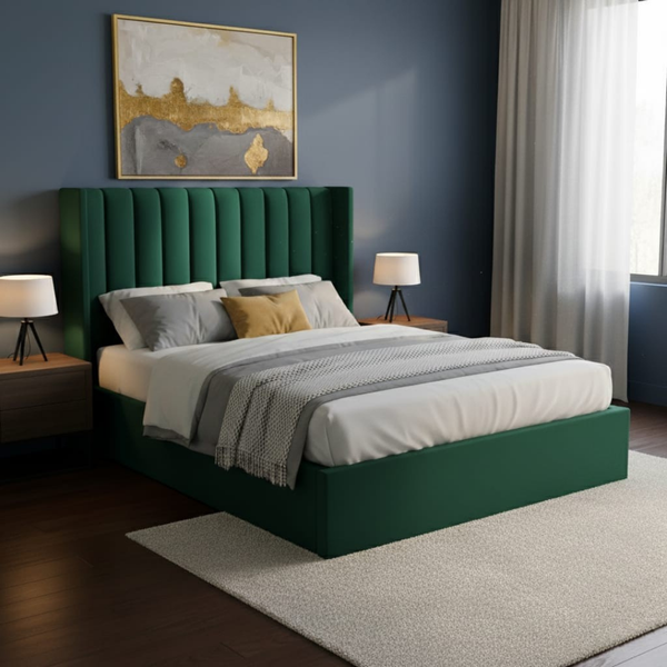 Lucera Velvet Winged Panel Headboard