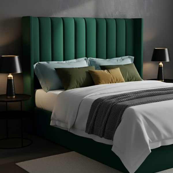 Lucera Velvet Winged Panel Headboard