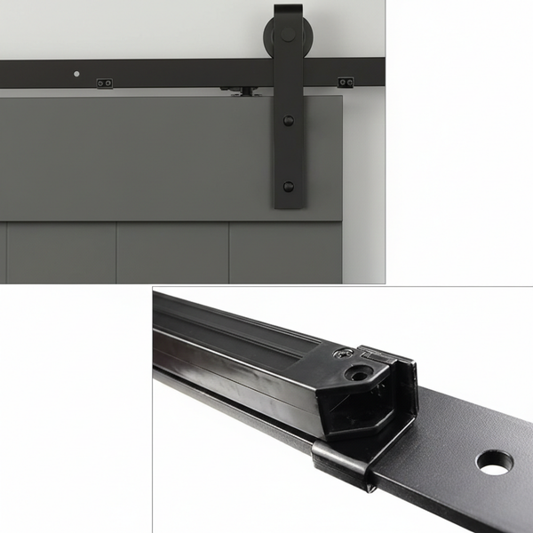 Ventaro Barn Door Railing Kit Soft Close Mechanism