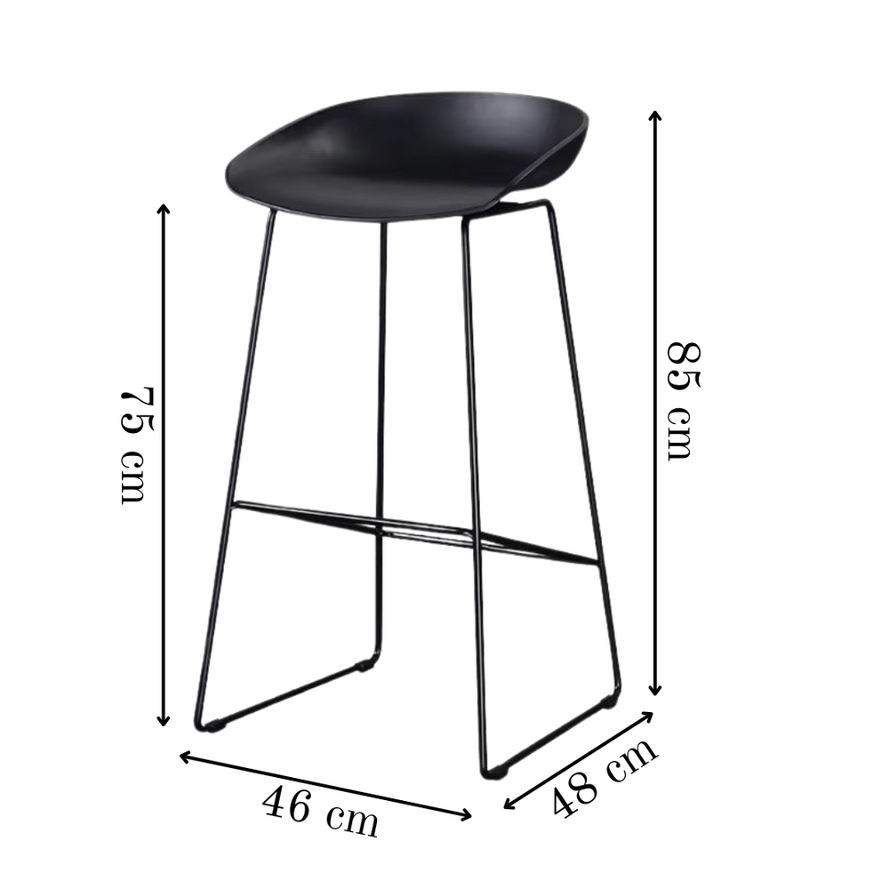 Noir Minimalist Bar Stool (Set of 4)