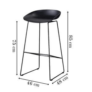 Noir Minimalist Bar Stool (Set of 4)