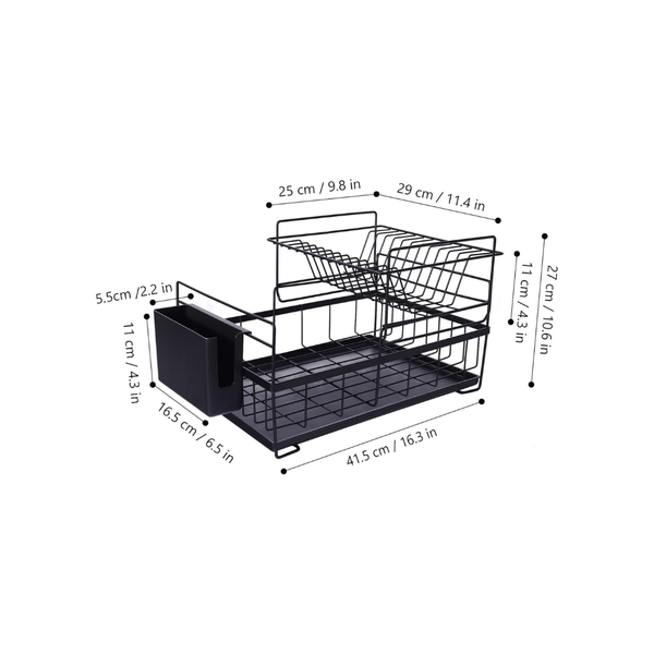 2-Tier Dish Drying Rack with Cutlery Holder