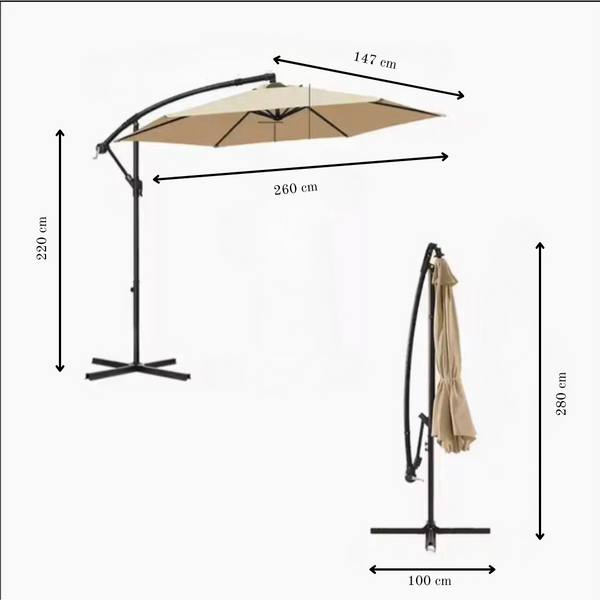Decorum & Co - Solara Cantilever Patio Umbrella