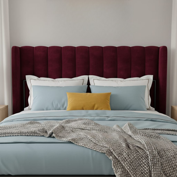Lucera Velvet Winged Panel Headboard