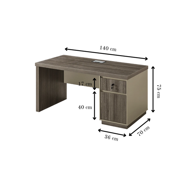 Kallisto Silkwood Office Desk with Pedestal