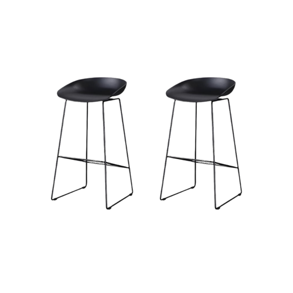 Noir Minimalist Bar Stool - Set of 2