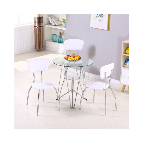 Modern Round Glass Bistro Table - 80cm