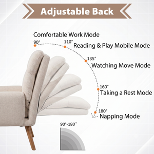 Reclining Linen Armchair & Ottoman