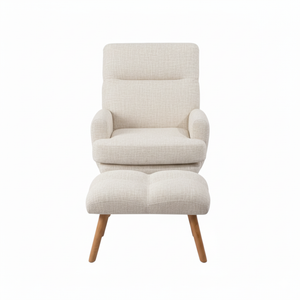 Reclining Linen Armchair & Ottoman