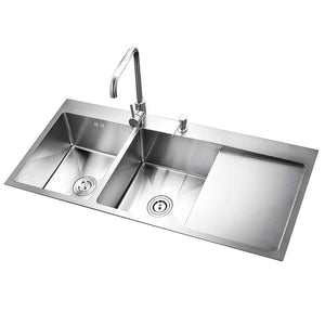 Vita Double Bowl Sink with Drainboard