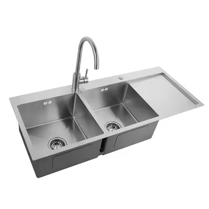 Vita Double Bowl Sink with Drainboard