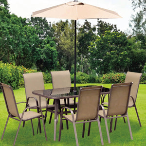 Glass-Top Patio Dining Table