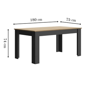 Seren Two-Tone Dining Table 1800