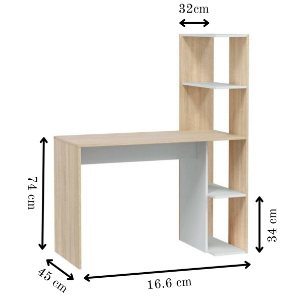Ferlyn Compact Desk with Shelves