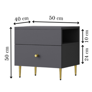 Aurum Charcoal Grey Night Stand