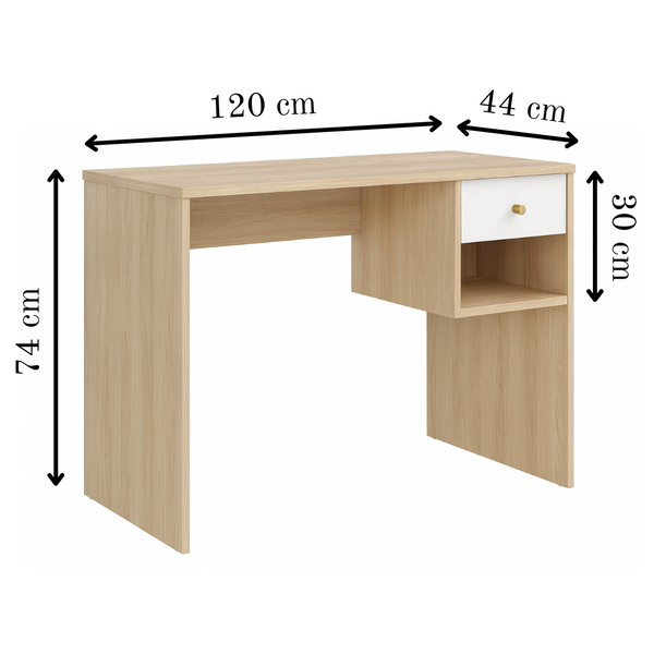 Student Desk with Drawer and Shelf 1200
