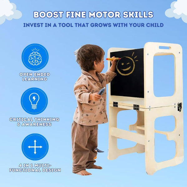 4-in-1 Convertible Montessori Toddler Tower