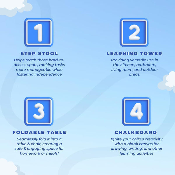 4-in-1 Convertible Montessori Toddler Tower