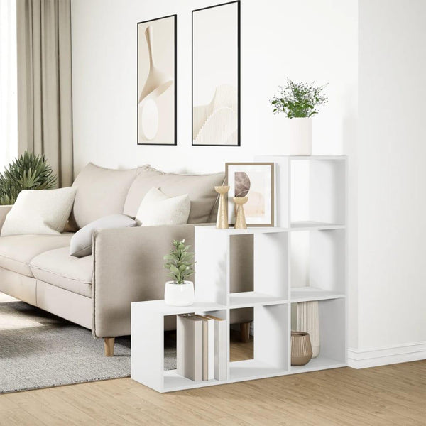 Modular 6-Cube Staircase Display Shelf