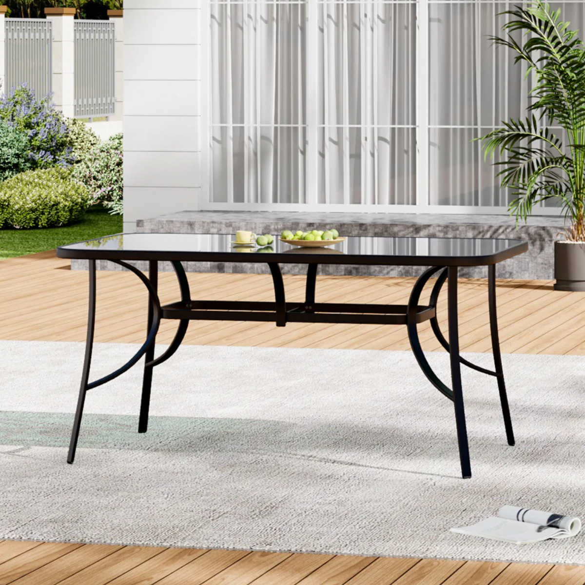 Glass-Top Patio Dining Table