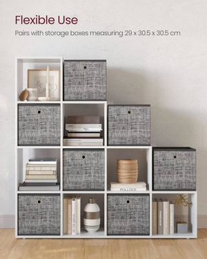 Modular 10-Cube Staircase Display Shelf