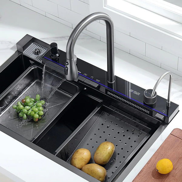 Modern Multi-Functional Kitchen Sink with LED & Temp Control