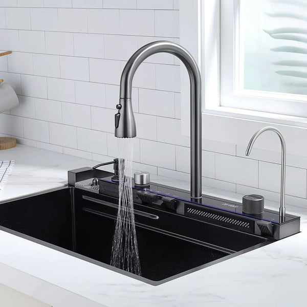 Modern Multi-Functional Kitchen Sink with LED & Temp Control