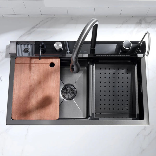 Modern Multi-Functional Kitchen Sink with LED & Temp Control