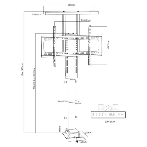 Motorized TV Lift with Remote Control