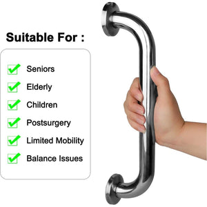 Stainless Steel Bathroom Grab Bar - Set of 2 (39cm & 42cm)