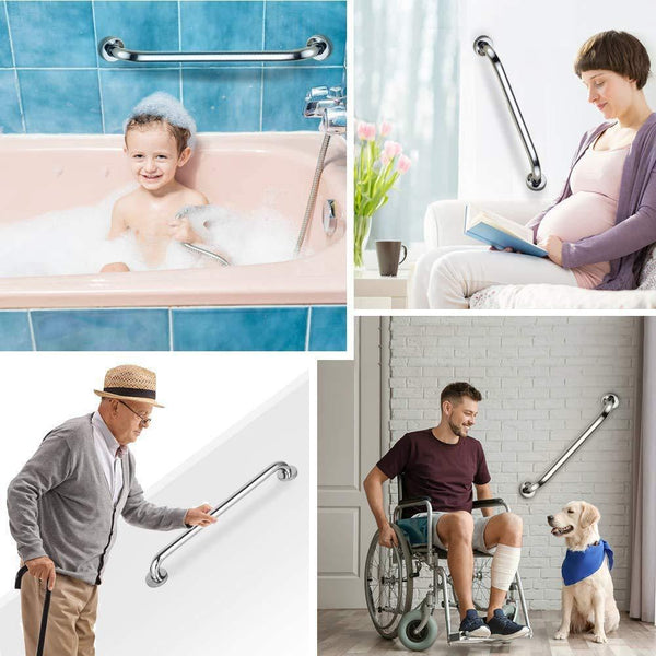 Stainless Steel Bathroom Grab Bar - Set of 2 (39cm & 42cm)