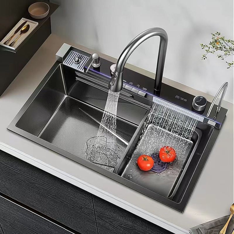 Functional Sinks Modern Multi-Functional Kitchen Sink with LED & Temp Control
