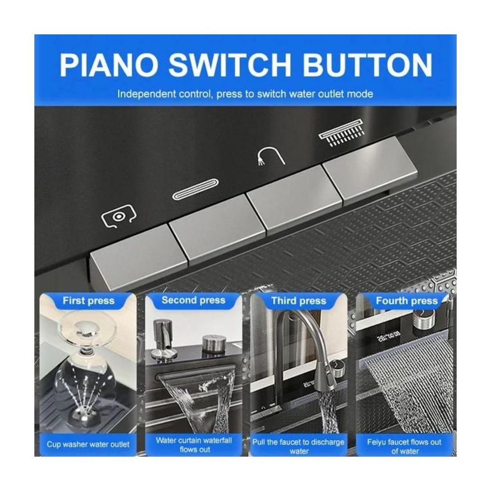 Modern Multi-Functional Kitchen Sink with LED & Temp Control
