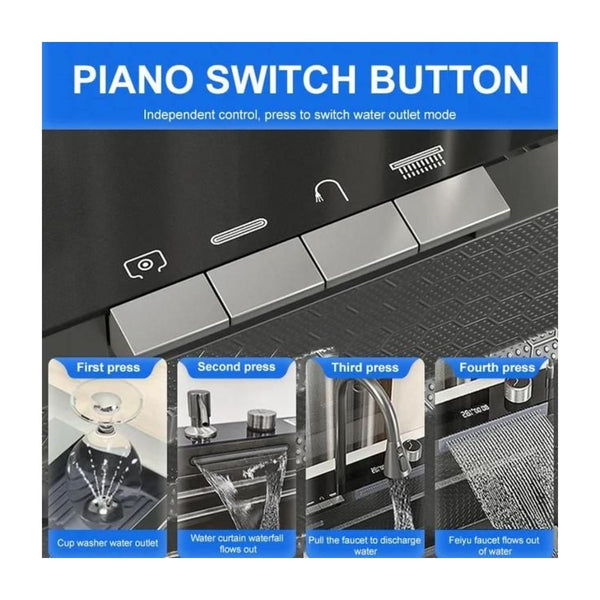 Modern Multi-Functional Kitchen Sink with LED & Temp Control