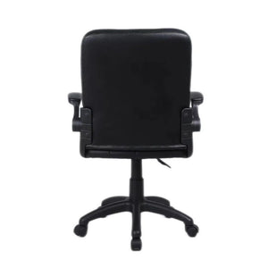Tufted PU Leather Chair with Adjustable Flip-Up Armrests