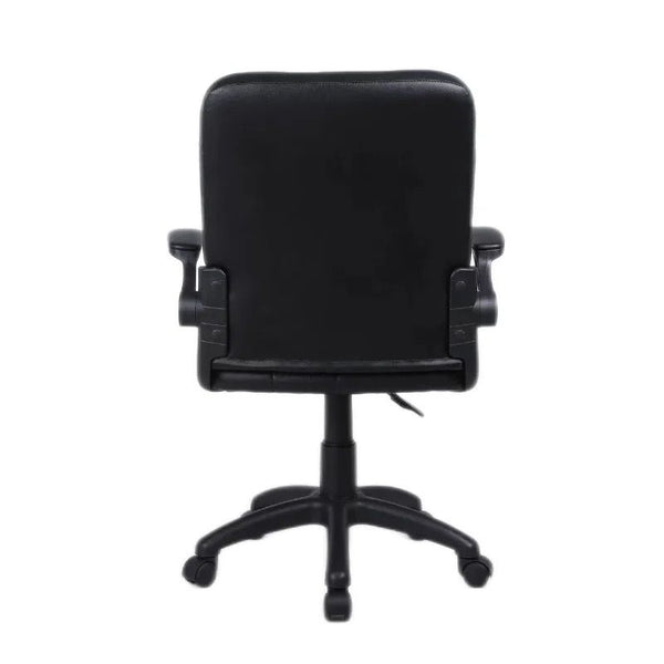 Tufted PU Leather Chair with Adjustable Flip-Up Armrests