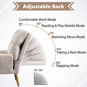 Reclining Linen Armchair & Ottoman