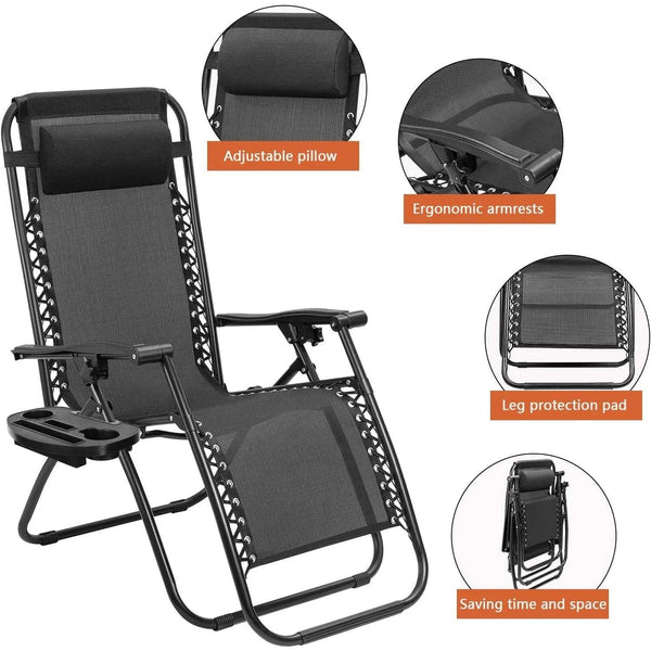 Adjustable Recliner/Lounger Zero Gravity Chairs (Set of 2)