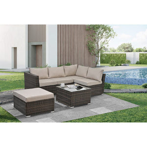 Verona 5-Seater Patio Sofa Set with Ottoman and Coffee Table