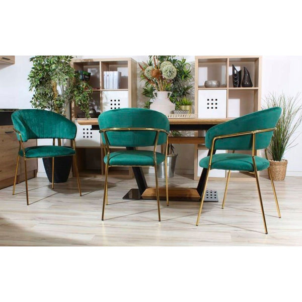 Emerald Green Velvet Dining Chair
